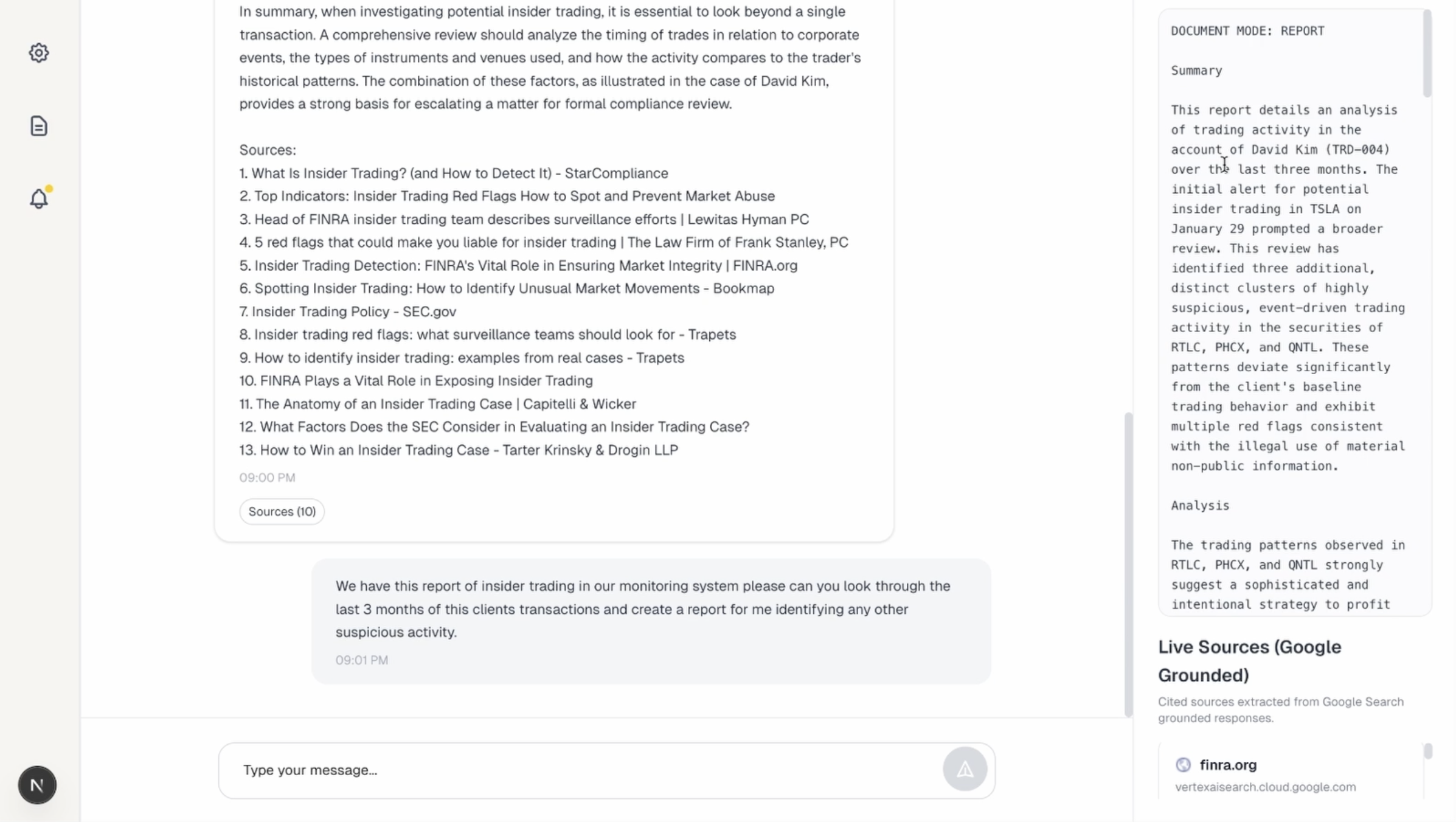 Fenori report generation